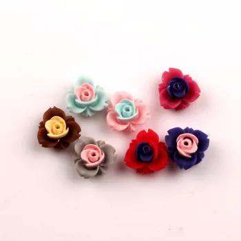 

100Pcs Mixed 11mm Resin Flower Decoration Crafts Flatback Cabochon Beads Embellishments For Scrapbooking DIY Accessories