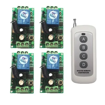 

1000m DC 9V 12V 24V 1 CH 1CH RF Wireless Remote Control Switch System,4CH Transmitter + Receiver