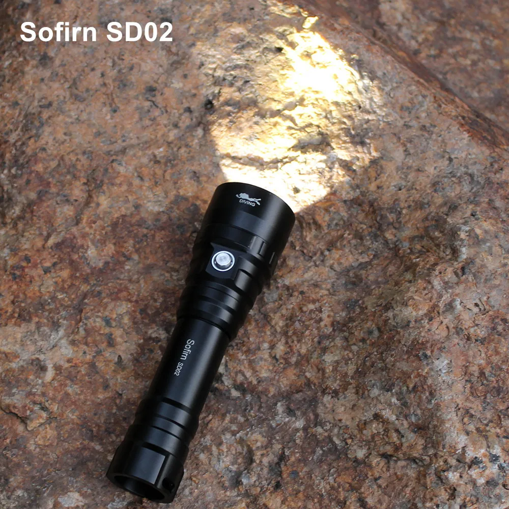 Sofirn SD02 Дайвинг мощный светодиодный вспышка светильник 18650 фонарь светильник Cree XP-L V6 светодиодный вспышка светильник светодиодный налобный фонарь светодиодный 3 режима инфракрасная лампа светильник