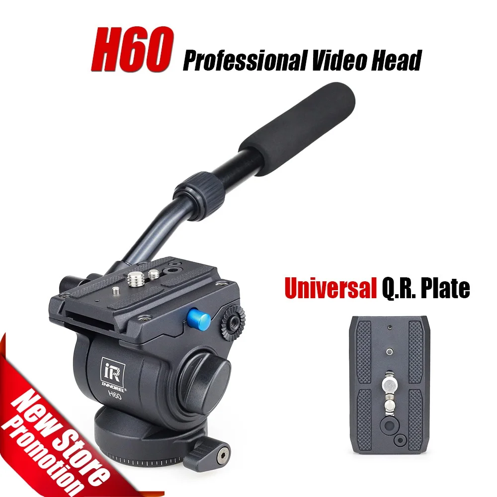 

INNOREL H60 Professional video Angle adjust tripod head Panoramic Hydraulic Fluid monopod head Quick plate adjustment balance