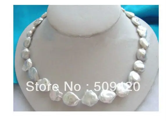 

Free ShippingWonderful eerie White Reborn Keshi Pearl Necklace 18