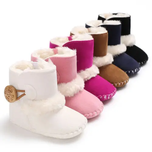 0-18M nouveau-né infantile enfant bébé filles garçons bottes de neige antidérapant hiver chaud demi bottes semelle souple fond chaussures en peluche