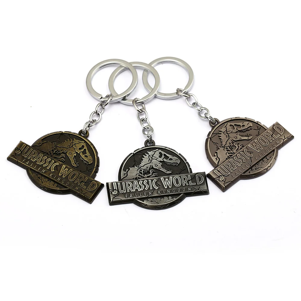 2018 New T Rex Jurassic World Dinosaur Key Chain Metal Key Pendant