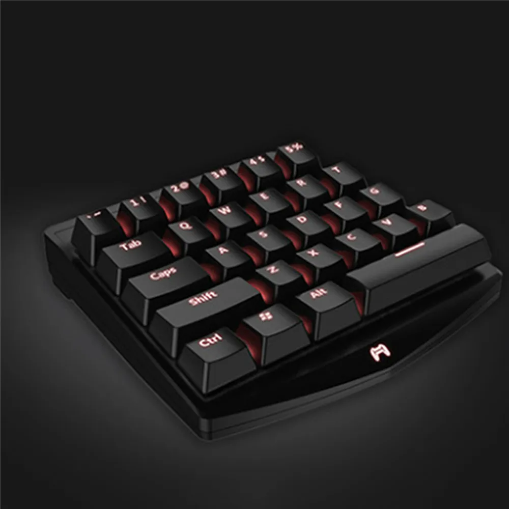  XBERSTAR One Hand PUBG Mobile Mechanical Keyboard for Android iOS iPhone LED Mini Keyboard Game Per