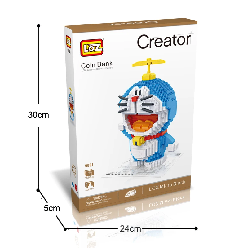 LOZ Doraemon копилка строительные блоки примитивный человек фигурка игрушки Фигурки