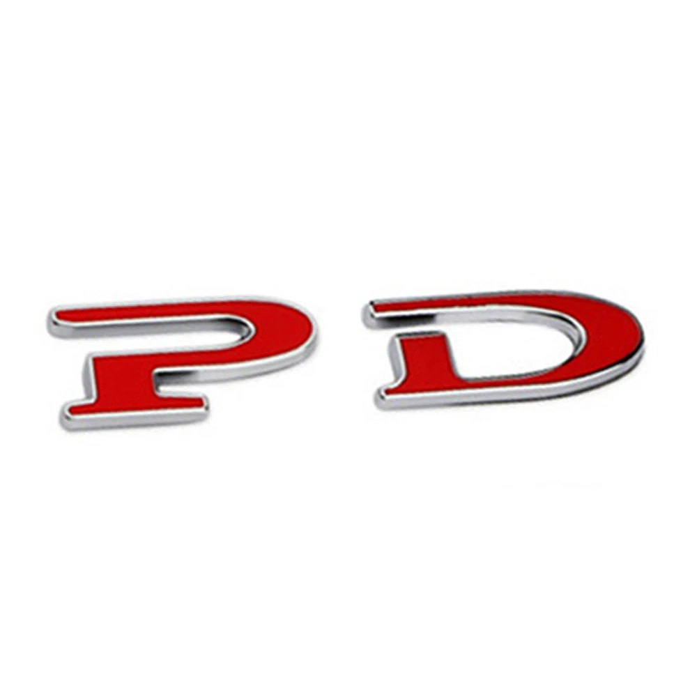 Red P D 100 значок для Tesla модель S модель X хромированная эмблема наклейки с цитатами 75 85 P90D P100D 90 часть доступа заменяет прочный - Название цвета: Red P D