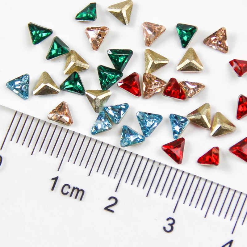 Беззеркальные многоцветные треугольные полимерные Стразы для украшения ногтей Полировка Ногтей 3D инструменты для маникюра с колесом WY1211