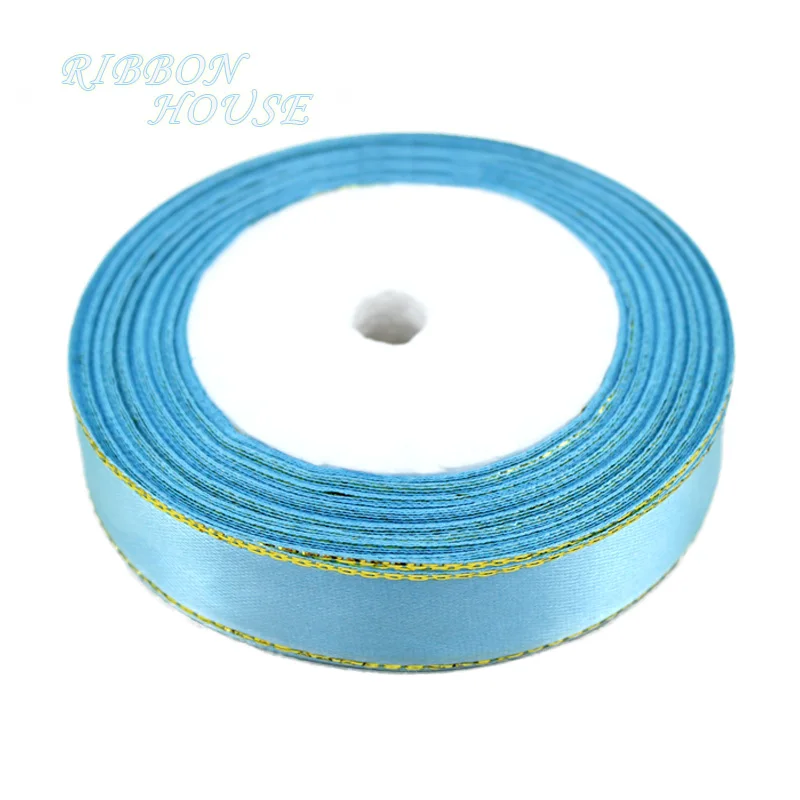 Luxurious 20mm White Satin Ribbon with Gold Edge - 25 Yards of High-Quality Gift Packaging Ribbon (Wholesale)