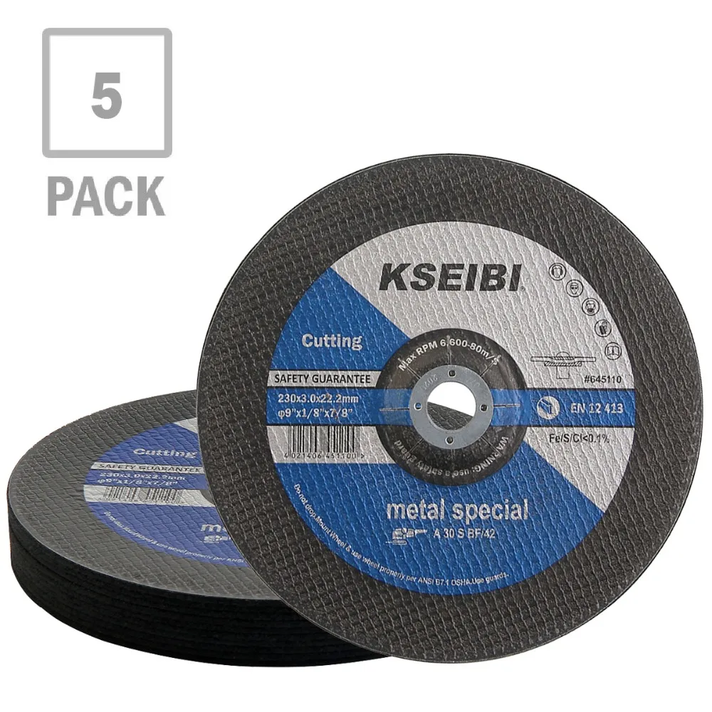 

5 PCS/Box 9 inch Fiber Reinforced Resin Blade for Angle Grinder 9 in Cut Off Wheel T42 230 mm Abrasive Metal Steel Cutting Disc