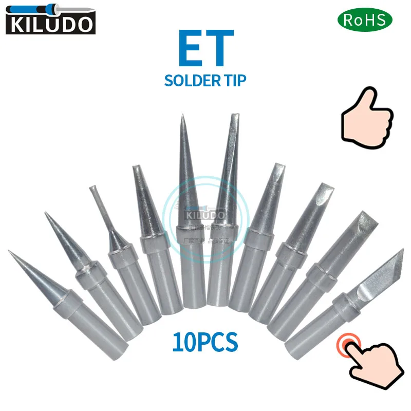

KILUDO 10pcs Solder Iron Tip WESD51 PES51 soldering station Tip for Weller WES51 ETS ETT ETKN ETB ETD ETL ETA ETU ETC ETR