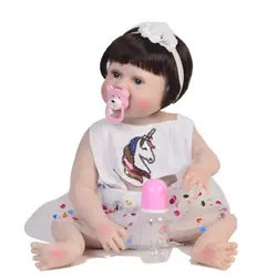 22 "полная силиконовая кукла reborn baby doll reborn для детей Рождественский подарок bebe alive 55 см супер bonecas reborn de силикон inteiro