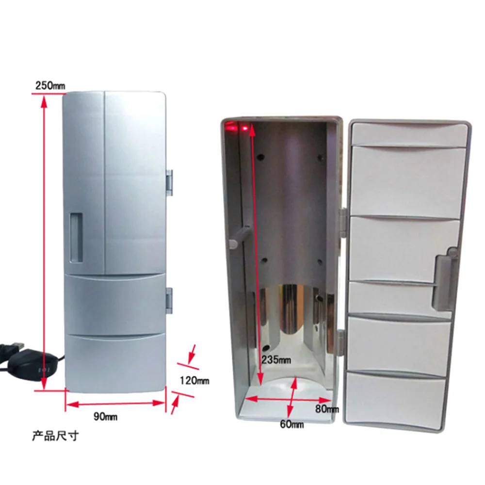 Автомобильный 12В универсальный горячий и холодный двойной USB мини-холодильник USB офисный домашний маленький холодильник Прямая поставка