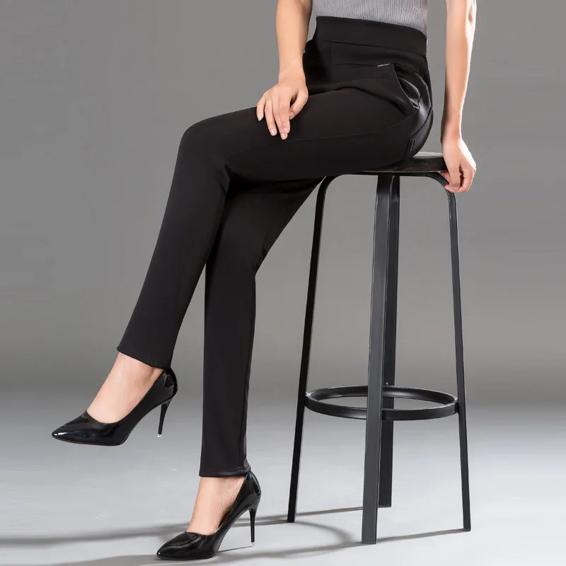 

5xl Spring Plus Size Women Pants Long High Waist Harem Pants Trousers Black Red Old Age Womens Long Pant Office Ladies Trouser