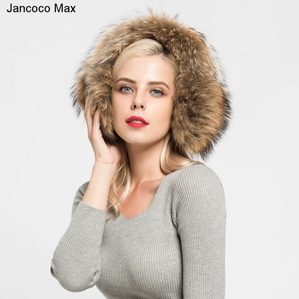 Jancoco Max + 2019 новый реальный Лисий меховые наушники зимний теплый шарф Одежда высшего качества Earflap Для женщин S7136