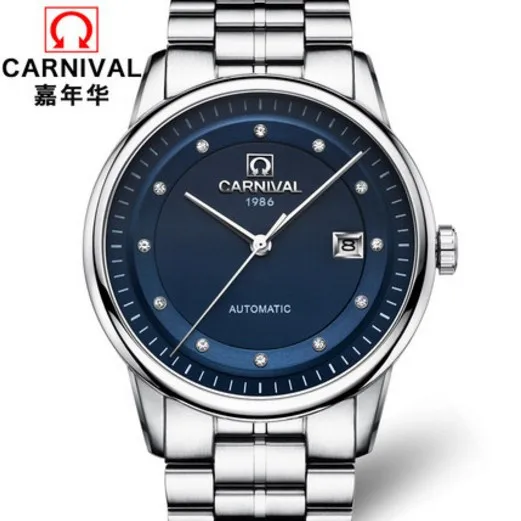 Роскошные брендовые автоматические механические часы, мужские полностью стальные водонепроницаемые наручные часы, часы montre homme relogio miyota erkek kol saati - Цвет: Blue diamond C5668