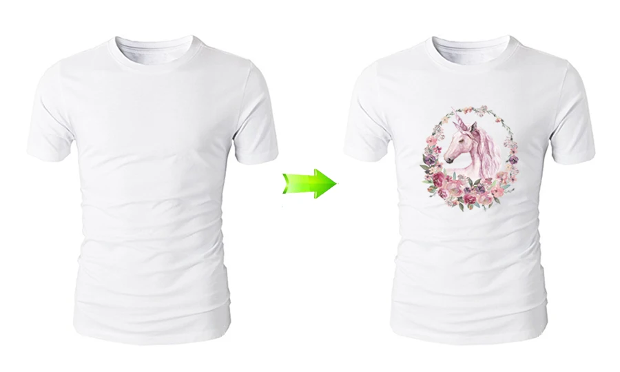 3-Boho Watercolor Floral Unicorn Iron On Patch Diy Accessory Washable Clothes Decoration Print On T-Shirt Parches Para La Ropa