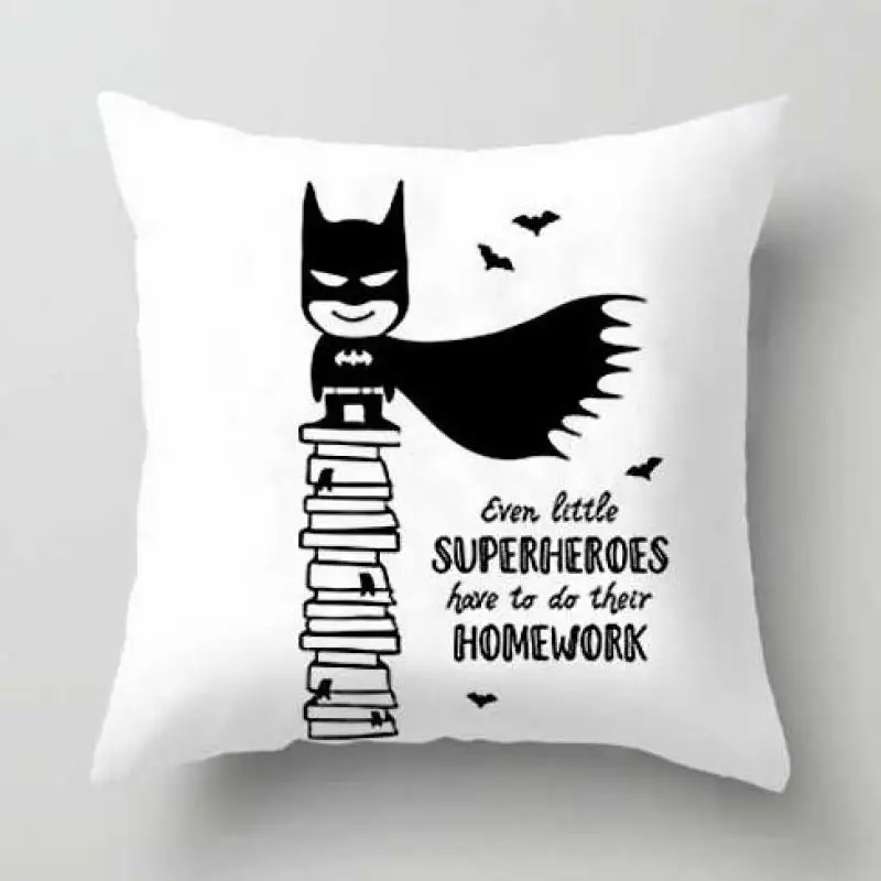 Black And White Cartoon Cushion Cover Mask Animated Action Figure Anime Plush Pillow Case Kids Party Decor Supplies For Boy Gift Black And White Cartoon Cushion Cover Mask Animated Action Figure Anime Plush Pillow Case Kids Party Decor Supplies For Boy Gift