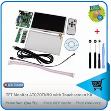 Free Shipping + Tracking No. HDMI/VGA+Control Driver Board+7inch AT070TN90 800×480 LCD Display+Touch Screen For Raspberry Pi