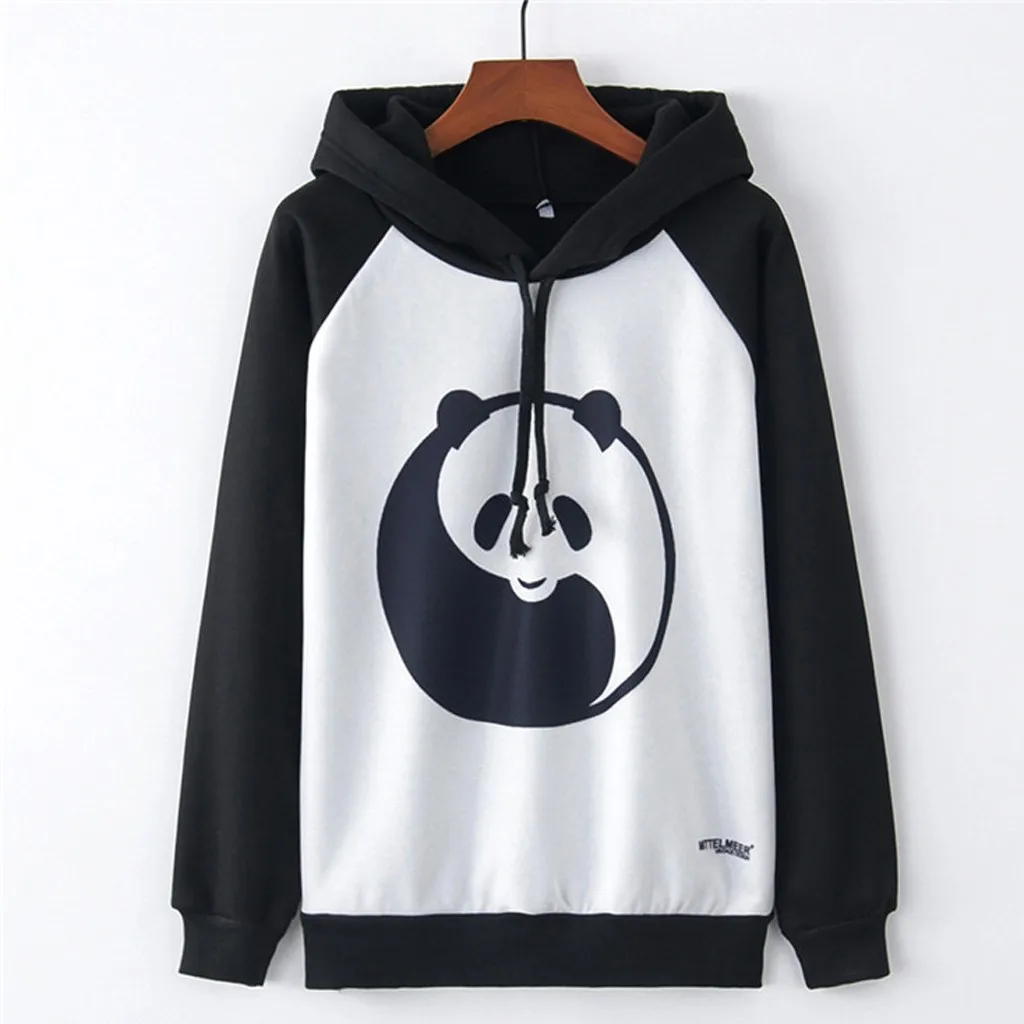 

Fashion Sweatshirts Woman Long Sleeve O-Neck Cute Panda Printed Ladis Casual Loose Warm Sweatshirt Women Hoodies Sudaderas Mujer