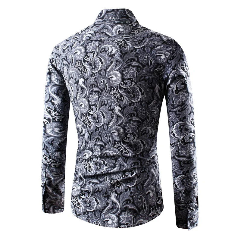 Jeetoo мужские Рубашки для мальчиков хлопок Slim Fit с длинными рукавами и принтом