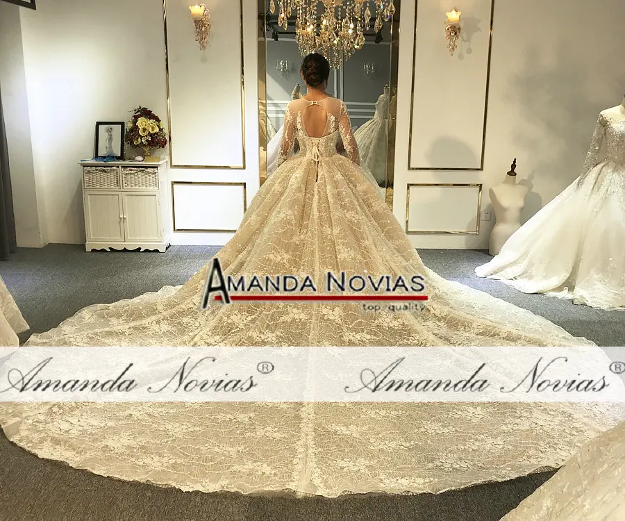 Высшее качество настоящая работа Аманда новиас свадебное платье дизайнерское свадебное платье