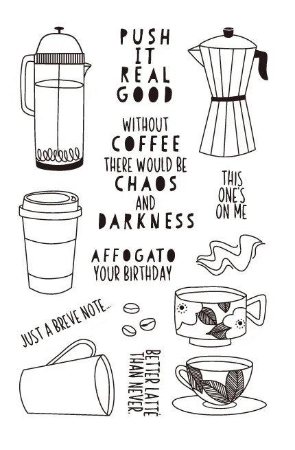 

coffee Transparent Clear Stamps for DIY Scrapbooking/Card Making/Kids Christmas Fun Decoration Supplies