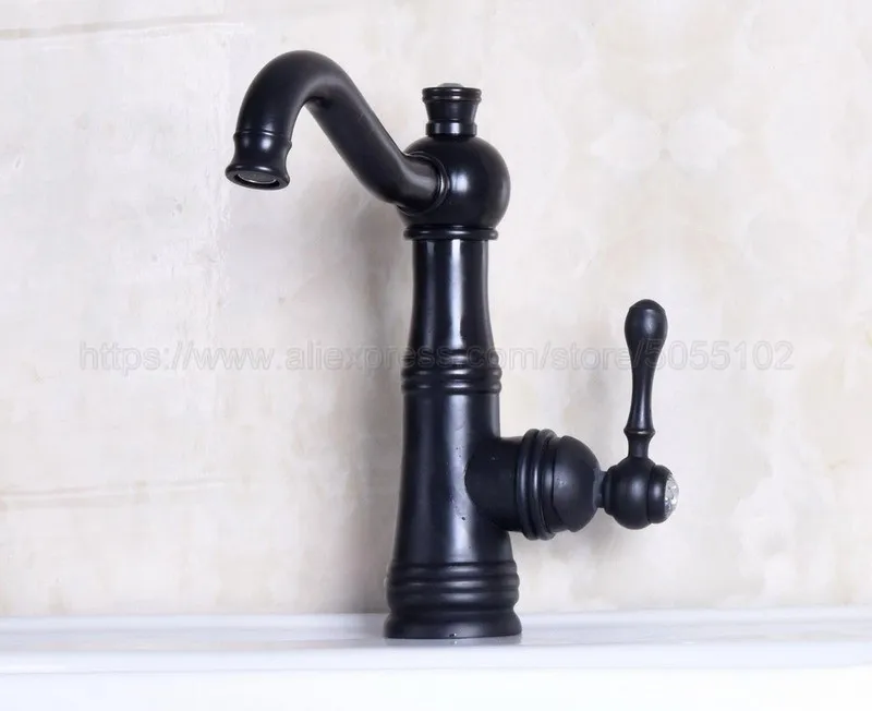 Bathroom Faucet Oil Rubbed Bronze Basin Faucet Deck Mounted Single Handle Single Hole Hot And Cold Water Tap znf130