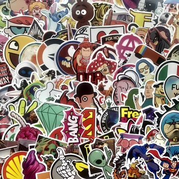 

300pcs Mixed Classic Fashion Cartoo Style Graffiti Stickers For Moto Car Bumper & Suitcase Cool Laptop Skateboard Bike Sticker