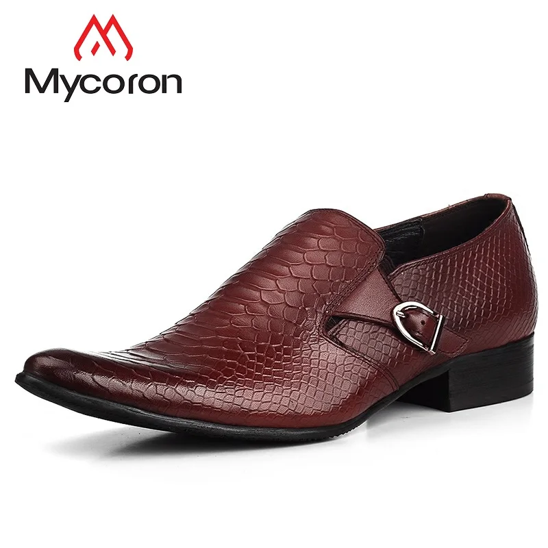 

Mycoron Top Quality Handmade Gingham Genuine Leather Shoes Men'S Pointed toe Shoes For Business Party Dress Shoes herenschoenen