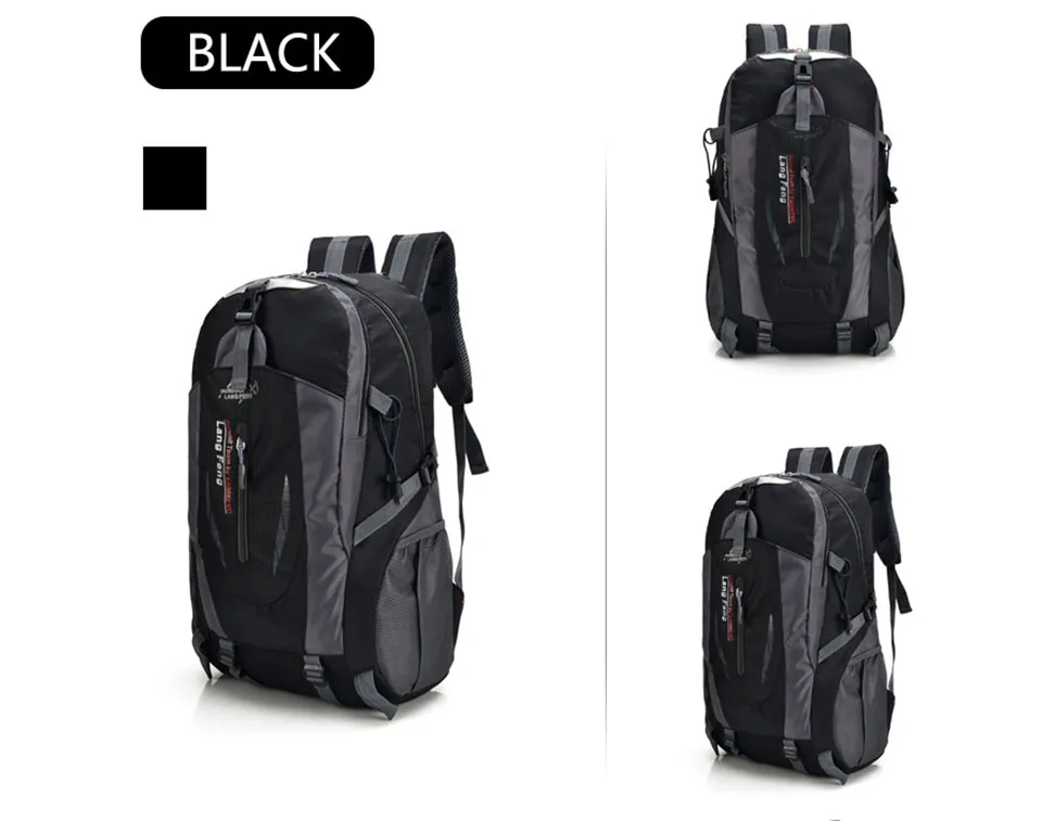40л мужская женская сумка для скалолазания, сумки для рыбалки, водонепроницаемый походный рюкзак для путешествий, походный рюкзак для кемпинга, тактические Спортивные Сумки - Цвет: Black