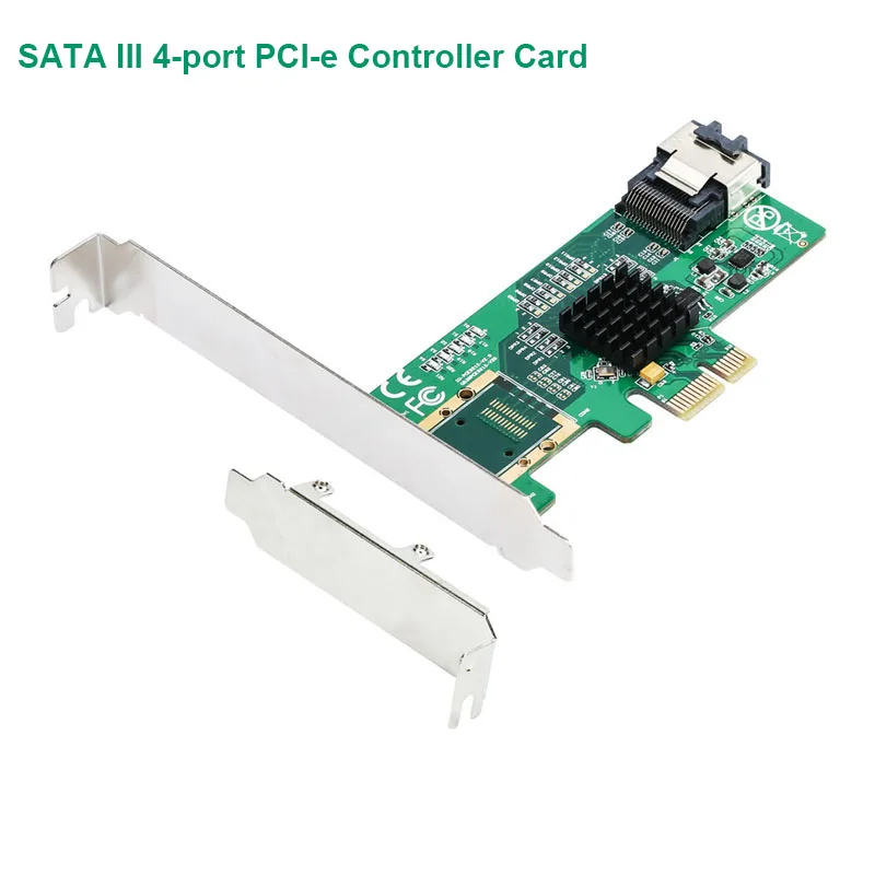 4 SATA III 6 ГБ/сек. портов Sata к PCI-e карта контроллера с низким профильные кронштейны/Marvel 88SE9215/чипсет SFF8088 Плата расширения