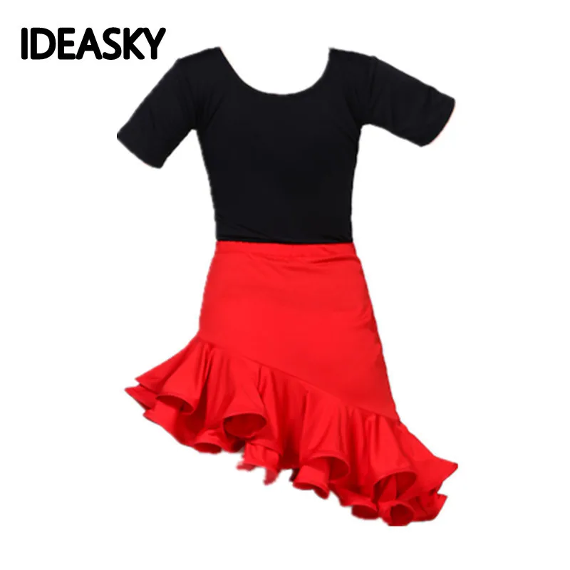 latin dance dress for girls competition ballroom salsa dresses kids rumba samba spandex children tango skirts costume dancing