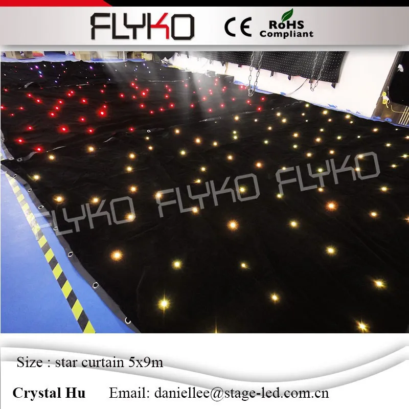 

Beautiful shiny led star curtain foldable easy to install and demolition led star wedding backdrop wall lde star cloth