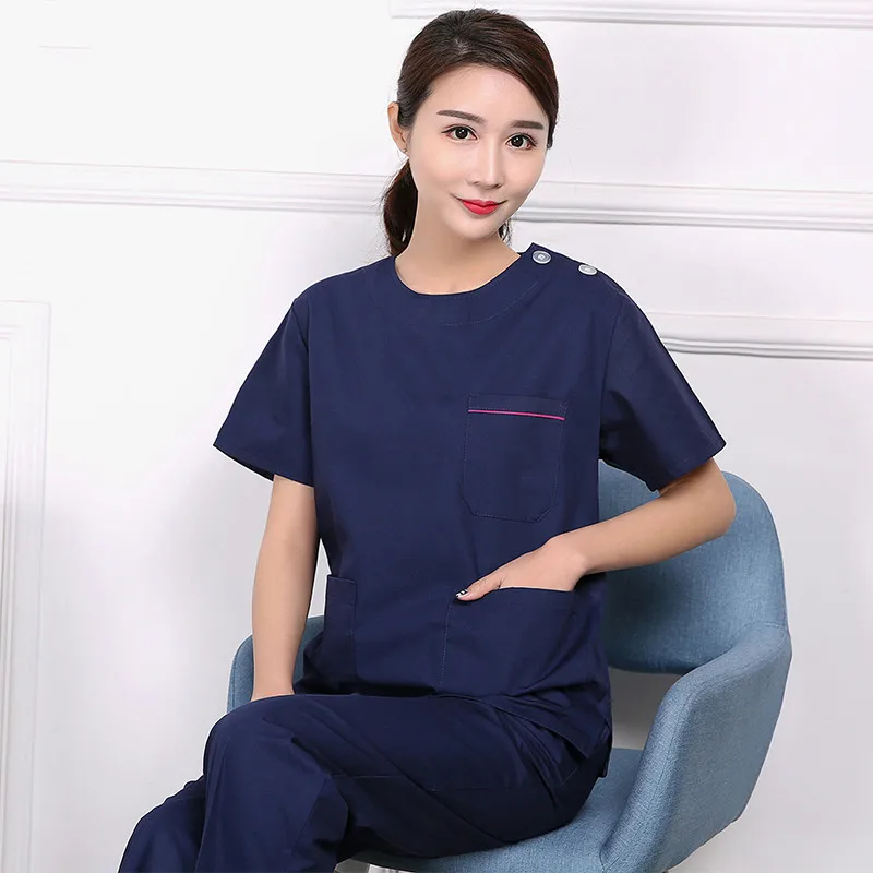 

summer short-sleeved surgical clothing men and women doctors suits split brush suit Scrubs Set Scrub Nurse Uniforms Clothing