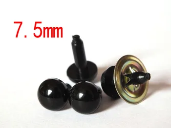 

7.5mm Black Plastic Safety Eyes x 50 Pairs - Bear Making Dolls Soft Toys