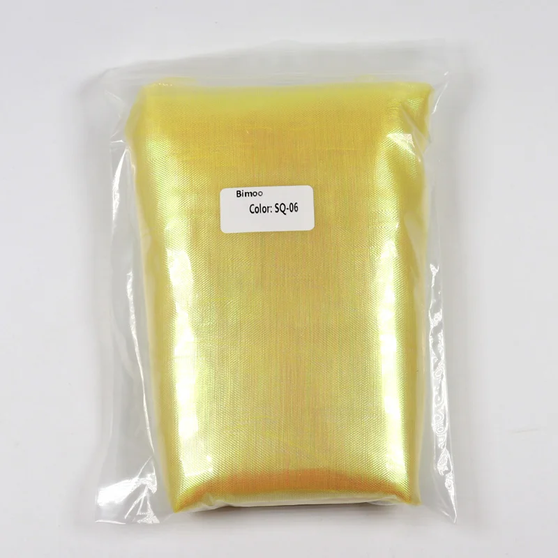 1 м X 1,2 м Кристальный мигающий Холо Кальмар джиг DIY сетчатая ткань жемчужный зеленый розовый синий желтый синий цвет - Цвет: SQ06 Yellow