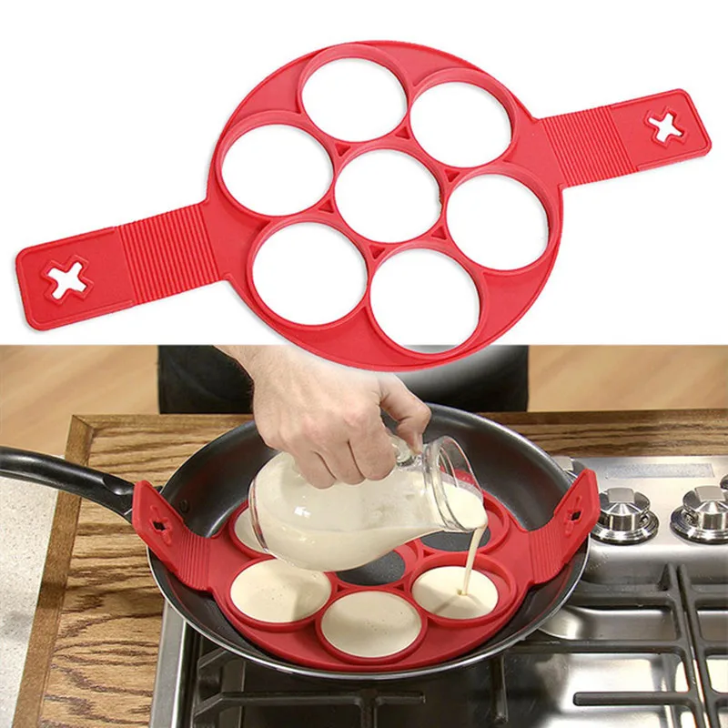 Flip Cooker Pancake Silicon Egg mold Nonstick Cooking Tool Egg Ring