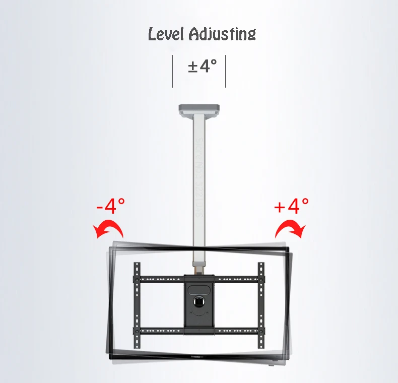 NB T3260 полный вращающийся регулируемый по высоте 4"-65" потолочный кронштейн для телевизора светодиодный держатель для ЖК-монитора регулируемая высота 900~ 1500 мм