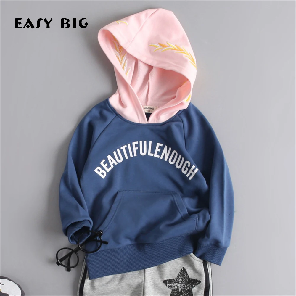 

EASY BIG Spring Autumn Long Sleeve Children Hoodies For Girls Boys Hoody Pullover Top Shirts Kids Jerseys CC0120