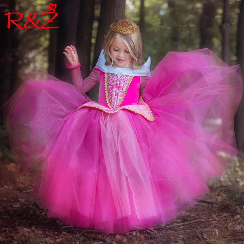 R & Z/детское платье, новинка 2019, детский карнавальный костюм, платье с длинными рукавами для девочек, платье для выступлений