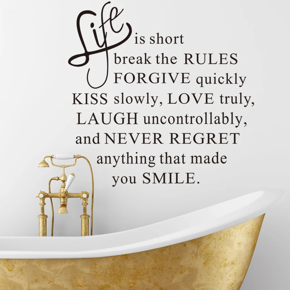 

Motto Life is short Wall Decals adesivo de parede Wall Sticker Home decoration