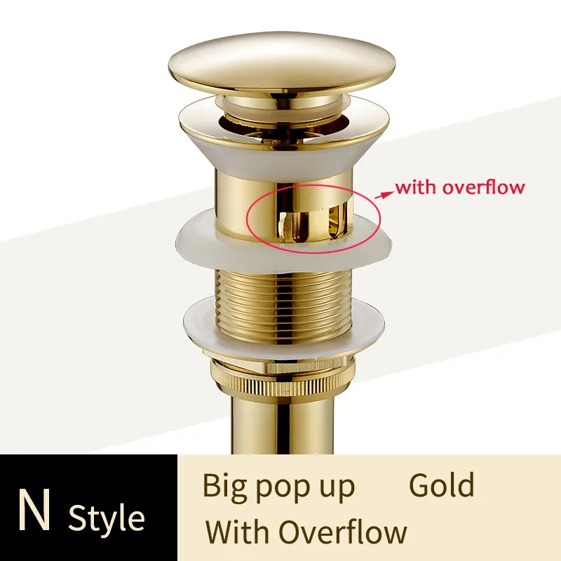 Хороший без перелива латунь ванная комната туалет раковина всплывающая сливная ванная раковина использовать Товары для ванной комнаты/аксессуары HJ-0618F - Цвет: Gold N