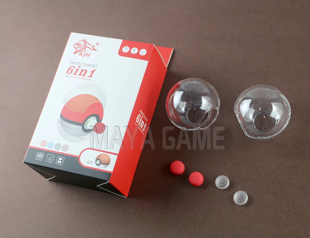 10 комплектов для Nintendo Switch Poke ball 6 в 1 защитный комплект прозрачный Кристальный