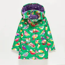 MEANBEAR UK/оригинальная детская длинная весенняя куртка с цветочным принтом; бархатное непромокаемое пальто для девочек; куртки для мальчиков; детская одежда