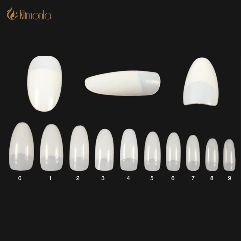 Professional 500Pcs/Pack French Nail Art Tips Oval Half Cover Fake Natural Artificial Salon Manicure Decorative Tools | Красота и
