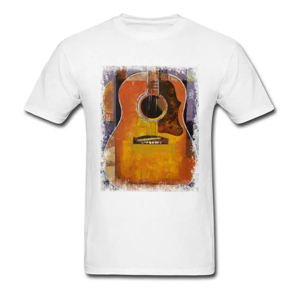 GUITAR Pure Cotton Men Short Sleeve Tops Tees Custom Summer Fall Tshirts Funny Tops Shirts Special Round Neck Drop Shipping GUITAR white