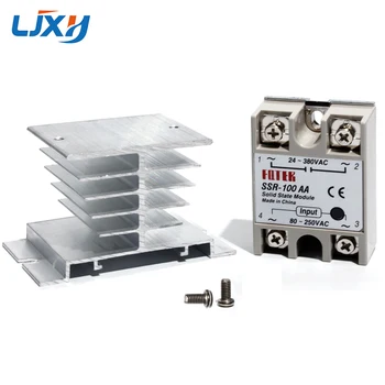 

LJXH SSR-10AA 25AA 40AA 75AA 100AA Solid State Relay and Aluminum Heat Sink AC to AC 80-250VAC Input 24-380VAC Output