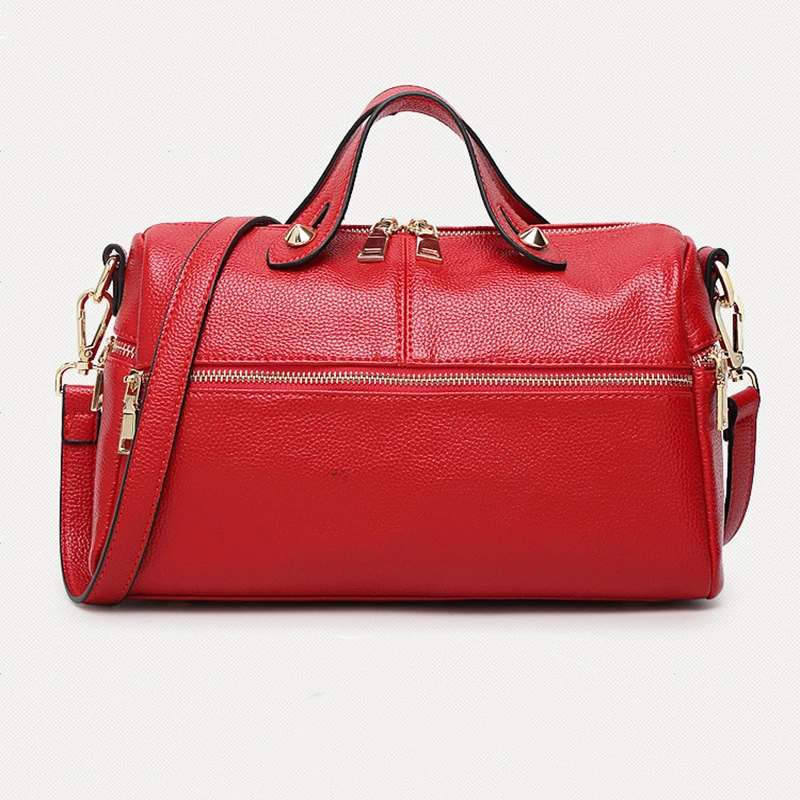 High Quality Leather Bags Women's Bucket Handbags Tote Shoulder