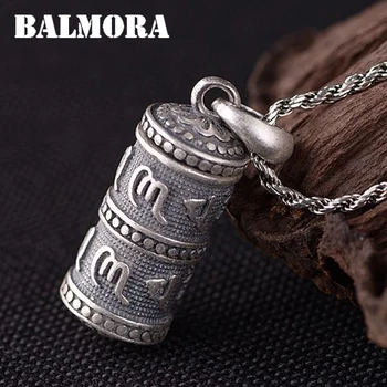 

BALMORA 100% Real 990 Pure Silver Six Words' Sutra Matte Gawu Box Pendants for Women Men Retro Jewelry Without a Chain SY14079
