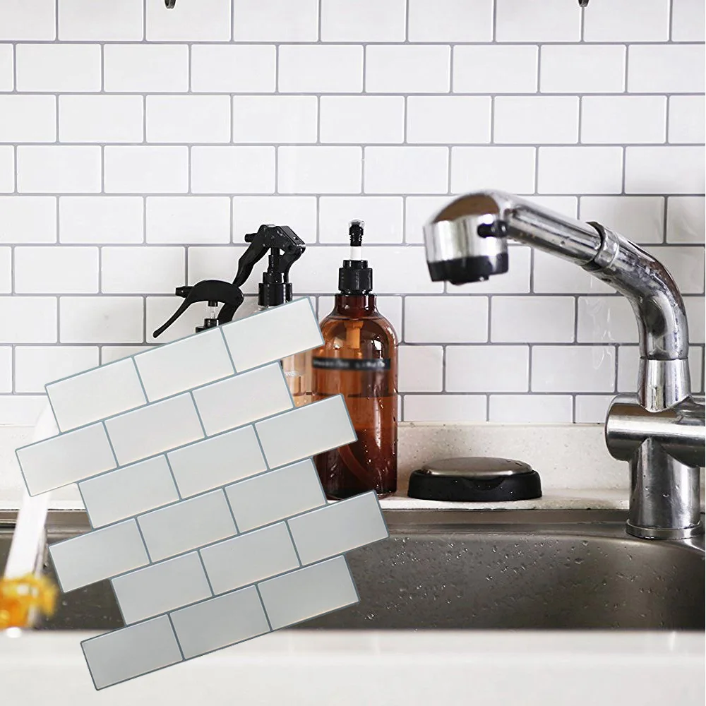 

Large White Brick Wall Sticker Decal Self -Adhesive Kitchen Bathroom Wall Stickers Houses Hot